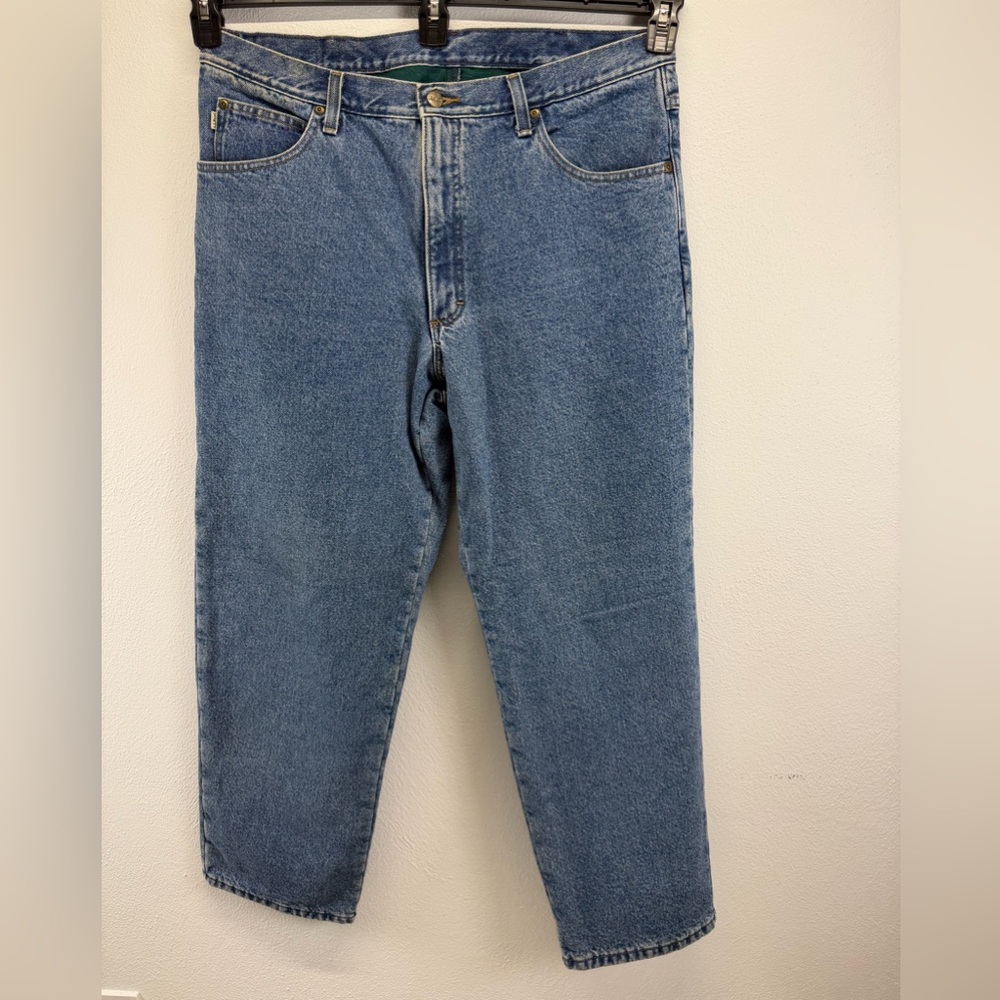 L.L. Bean Mens Double L Classic Fit Fleece Lined Blue Jeans 38x29